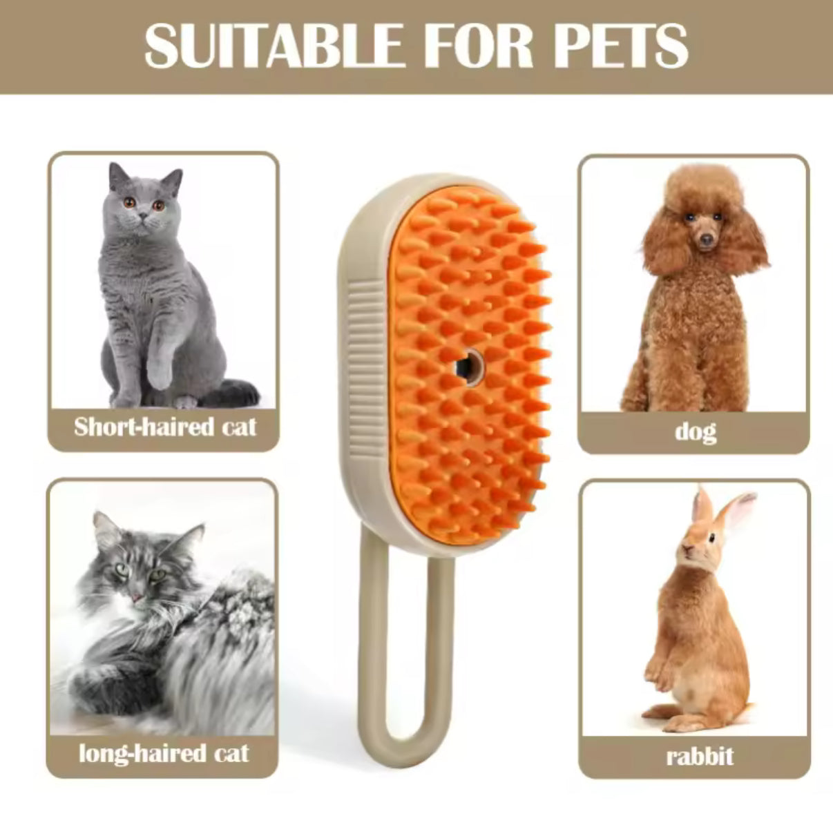 Spazzola con vapore per animali