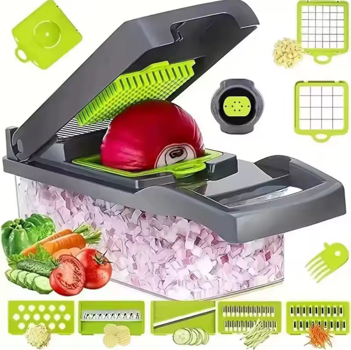 Taglia verdure con contenitore