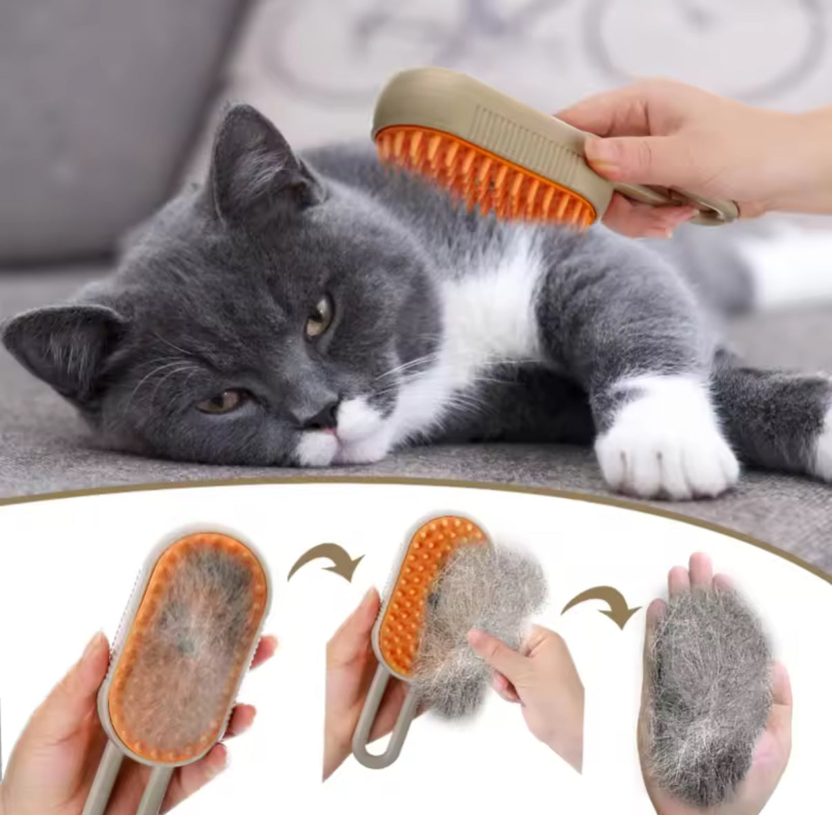 Spazzola con vapore per animali