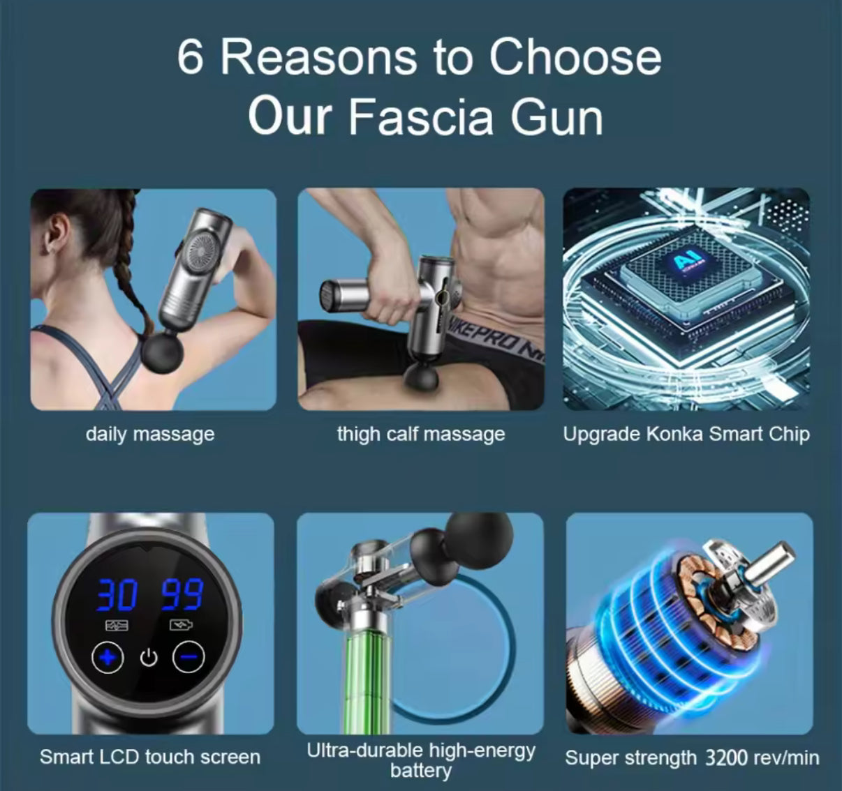 Pistola massaggiatrice professionale
